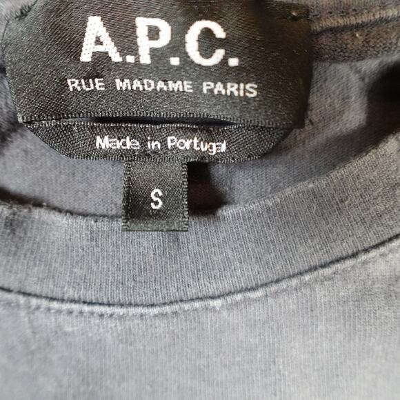 APC Standard Shirt Mens Small Logo Crew Neck Short Sleeve Rue Madame Paris Tee - Picture 3 of 9